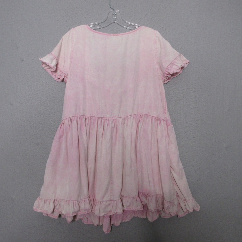 Free People Sadie Tunic Dress Pink Babydoll Tiered Ruffle Smocked Boho Mini - Picture 2 of 9